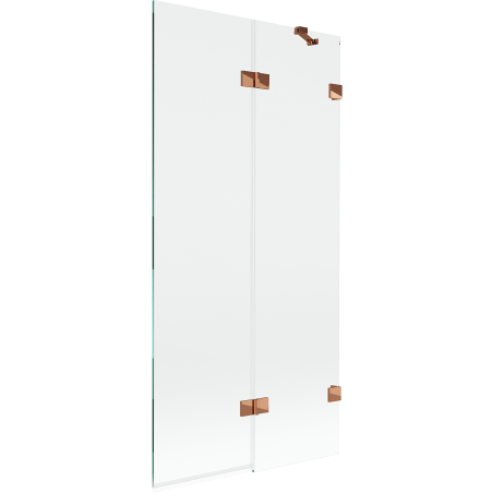 Mexen Lunar 2-panel Bathtub Screen Right 90 x 150 cm, Transparent, Rose Gold - 897-090-100-60-00-P