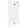 Mexen Lunar 2-panel Bathtub Screen Right 90 x 150 cm, Transparent, Rose Gold - 897-090-100-60-00-P