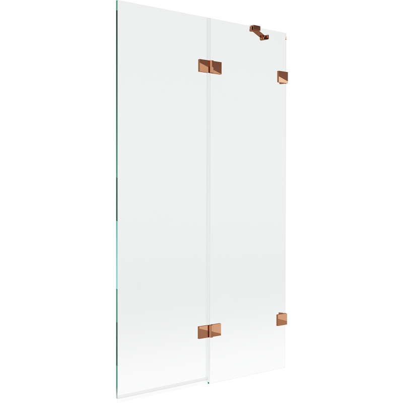 Mexen Lunar 2-wing Shower Screen Right 100 x 150 cm, Transparent, Rose Gold - 897-100-100-60-00-P