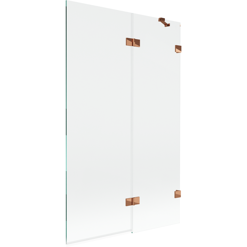 Mexen Lunar 2-Panel Bathroom Screen Right 110 x 150 cm, Transparent, Rose Gold - 897-110-100-60-00-P