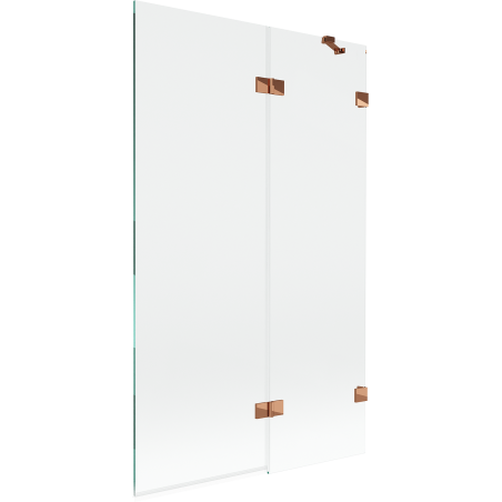 Mexen Lunar 2-Panel Bathroom Screen Right 110 x 150 cm, Transparent, Rose Gold - 897-110-100-60-00-P