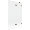 Mexen Lunar 2-Panel Bathroom Screen Right 110 x 150 cm, Transparent, Rose Gold - 897-110-100-60-00-P
