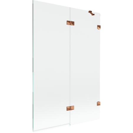 Mexen Lunar 2-fold Shower Screen Right 120 x 150 cm, Transparent, Rose Gold - 897-120-100-60-00-P