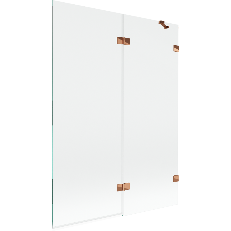 Mexen Lunar 2-panel shower screen right 130 x 150 cm, transparent, rose gold - 897-130-100-60-00-P