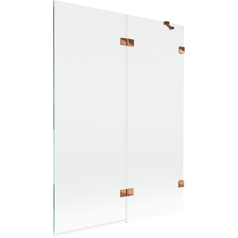 Mexen Lunar 2-wing bath screen right 130 x 150 cm, transparent, rose gold - 897-130-100-60-00-P
