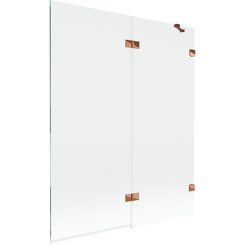 Mexen Lunar 2-wing Shower Screen Right 140 x 150 cm, Transparent, Rose Gold - 897-140-100-60-00-P