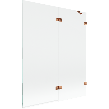 Mexen Lunar 2-panel right shower screen 140 x 150 cm, transparent, rose gold - 897-140-100-60-00-P