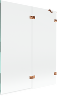 Mexen Lunar 2-panel right shower screen 140 x 150 cm, transparent, rose gold - 897-140-100-60-00-P