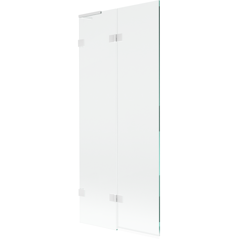 Mexen Lunar L 2-wing left bath screen 80 x 150 cm, transparent, white - 897L-080-100-20-00-L