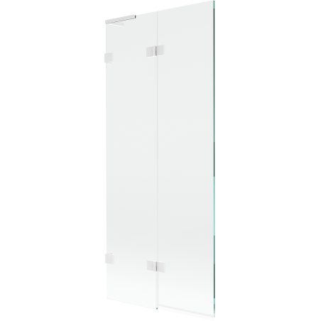 Mexen Lunar L 2-wing left bath screen 80 x 150 cm, transparent, white - 897L-080-100-20-00-L