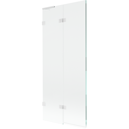 Mexen Lunar L bathtub screen 2-panel left 80 x 150 cm, transparent, white - 897L-080-100-20-00-L