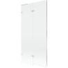 Mexen Lunar L left 2-panel bath screen 90 x 150 cm, transparent, white - 897L-090-100-20-00-L