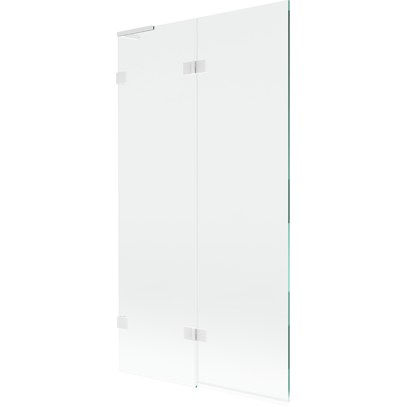Mexen Lunar L 2-wing left bath screen 100 x 150 cm, transparent, white - 897L-100-100-20-00-L