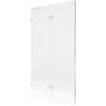 Mexen Lunar L Bathtub Screen 2-Panel Left 100 x 150 cm, Transparent, White - 897L-100-100-20-00-L