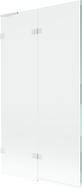 Mexen Lunar L 2-wing left bath screen 100 x 150 cm, transparent, white - 897L-100-100-20-00-L