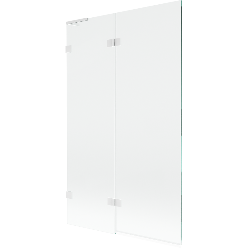 Mexen Lunar L 2-panel left bathtub screen 110 x 150 cm, transparent, white - 897L-110-100-20-00-L