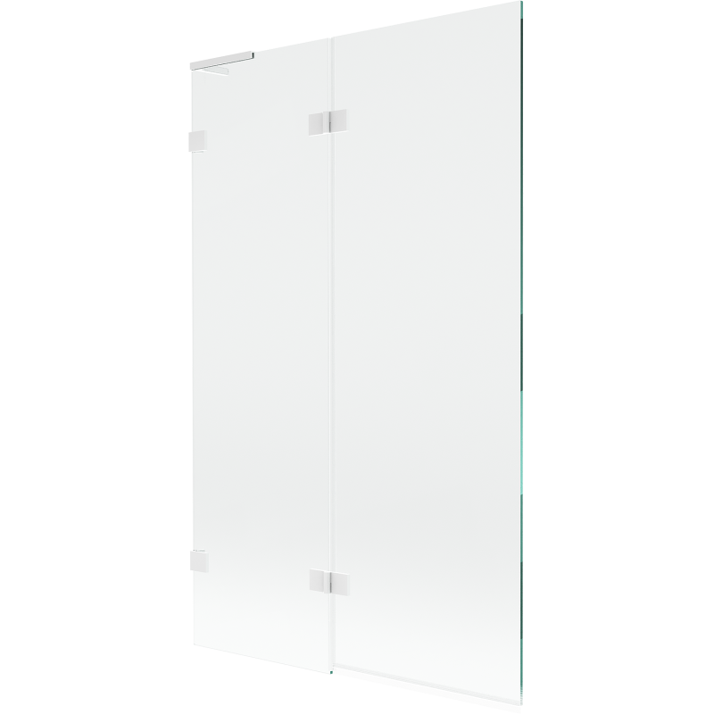 Mexen Lunar L Left 2-Panel Bath Screen 110 x 150 cm, Transparent, White - 897L-110-100-20-00-L