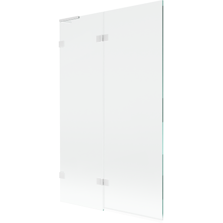Mexen Lunar L 2-panel left bathtub screen 110 x 150 cm, transparent, white - 897L-110-100-20-00-L