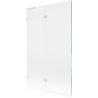 Mexen Lunar L 2-panel left bathtub screen 110 x 150 cm, transparent, white - 897L-110-100-20-00-L