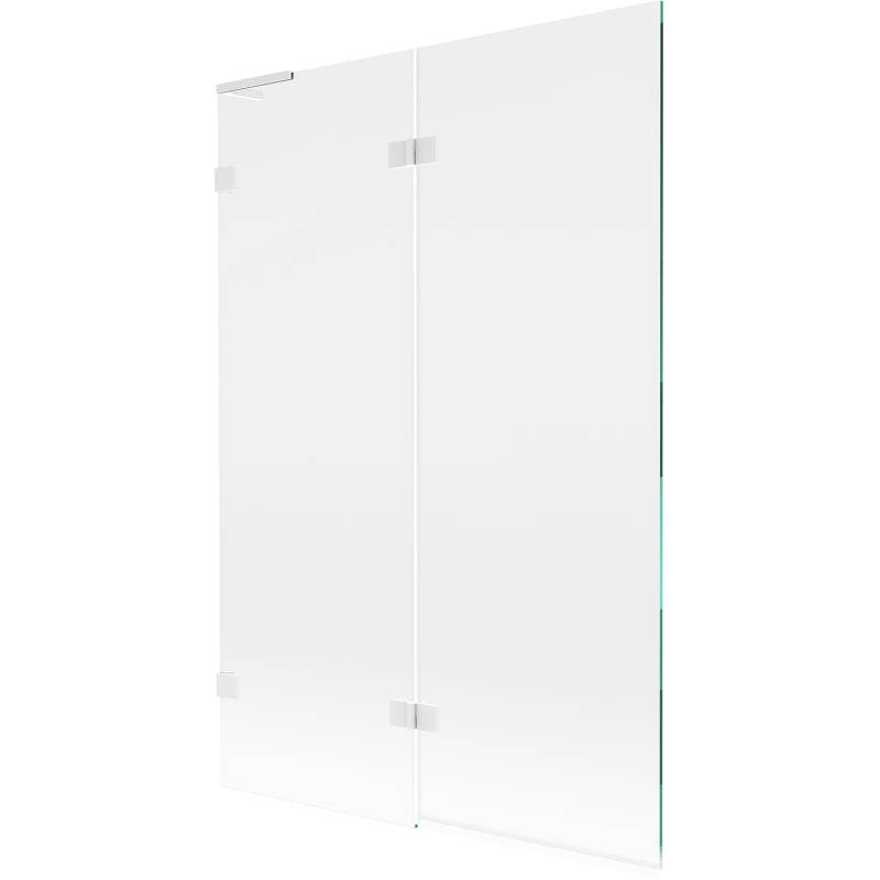 Mexen Lunar L bathtub screen 2-wing left 120 x 150 cm, transparent, white - 897L-120-100-20-00-L