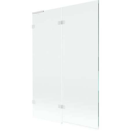Mexen Lunar L bathtub screen 2-wing left 120 x 150 cm, transparent, white - 897L-120-100-20-00-L