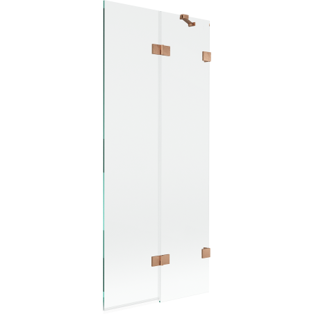 Mexen Lunar 2-panel right 80 x 150 cm shower screen, transparent, brushed copper - 897-080-100-65-00-P