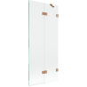 Mexen Lunar 2-panel right 80 x 150 cm shower screen, transparent, brushed copper - 897-080-100-65-00-P