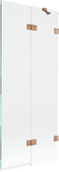 Mexen Lunar 2-panel shower screen right 80 x 150 cm, transparent, brushed copper - 897-080-100-65-00-P