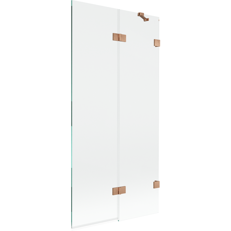 Mexen Lunar shower screen 2-wing right 90 x 150 cm, transparent, brushed copper - 897-090-100-65-00-P