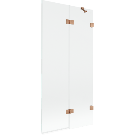 Mexen Lunar 2-Panel Bath Screen Right 90 x 150 cm, Transparent, Brushed Copper - 897-090-100-65-00-P