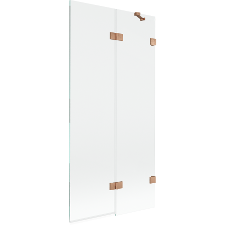 Mexen Lunar shower screen 2-wing right 90 x 150 cm, transparent, brushed copper - 897-090-100-65-00-P