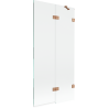 Mexen Lunar shower screen 2-wing right 90 x 150 cm, transparent, brushed copper - 897-090-100-65-00-P
