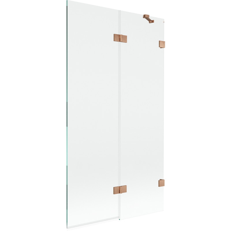 Mexen Lunar 2-panel right bathtub screen 100 x 150 cm, transparent, brushed copper - 897-100-100-65-00-P