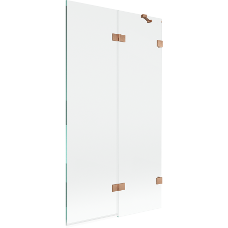 Mexen Lunar 2-leaf Shower Screen Right 100 x 150 cm, Transparent, Brushed Copper - 897-100-100-65-00-P