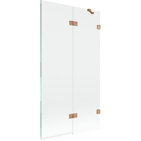 Mexen Lunar 2-panel bath screen, right 100 x 150 cm, transparent, brushed copper - 897-100-100-65-00-P