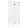 Mexen Lunar 2-leaf Shower Screen Right 100 x 150 cm, Transparent, Brushed Copper - 897-100-100-65-00-P