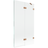 Mexen Lunar 2-panel bath screen, right 100 x 150 cm, transparent, brushed copper - 897-100-100-65-00-P