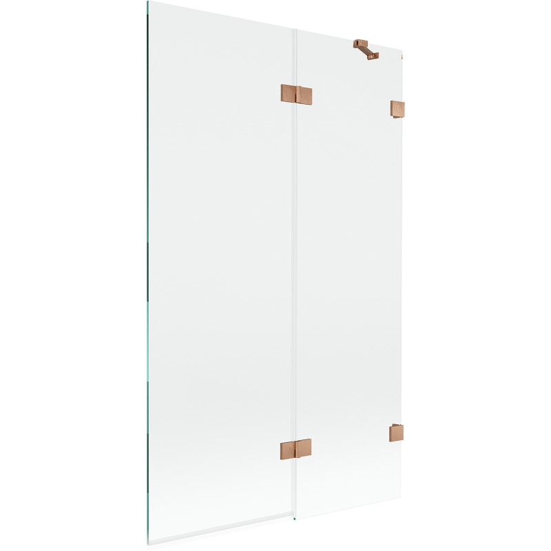 Mexen Lunar 2-panel shower screen, right-hand, 110 x 150 cm, transparent, brushed copper - 897-110-100-65-00-P