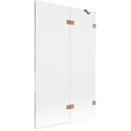Mexen Lunar 2-Panel Bath Screen Right 110 x 150 cm, Transparent, Brushed Copper - 897-110-100-65-00-P