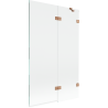 Mexen Lunar 2-panel shower screen, right-hand, 110 x 150 cm, transparent, brushed copper - 897-110-100-65-00-P