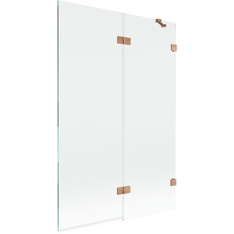 Mexen Lunar 2-panel shower screen right 120 x 150 cm, transparent, brushed copper - 897-120-100-65-00-P