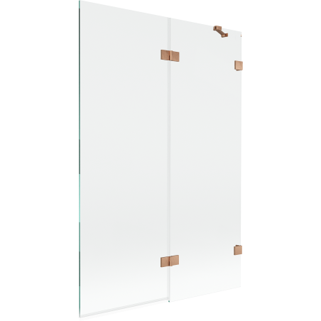 Mexen Lunar 2-panel shower screen right 120 x 150 cm, transparent, brushed copper - 897-120-100-65-00-P
