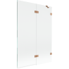 Mexen Lunar 2-panel right bath screen 120 x 150 cm, transparent, brushed copper - 897-120-100-65-00-P