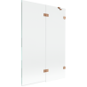 Mexen Lunar 2-panel shower screen right 120 x 150 cm, transparent, brushed copper - 897-120-100-65-00-P