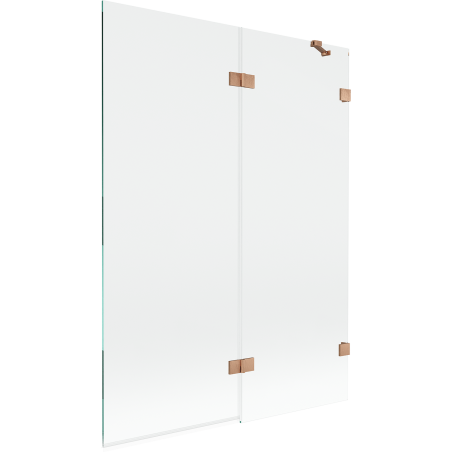 Mexen Lunar Shower Screen 2-Panel Right 130 x 150 cm, Transparent, Brushed Copper - 897-130-100-65-00-P