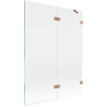 Mexen Lunar Shower Screen 2-Panel Right 130 x 150 cm, Transparent, Brushed Copper - 897-130-100-65-00-P
