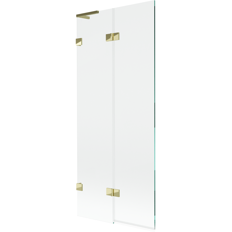 Mexen Lunar L 2-wing left bathtub screen 80 x 150 cm, transparent, gold - 897L-080-100-50-00-L