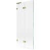 Mexen Lunar L 2-wing left bathtub screen 80 x 150 cm, transparent, gold - 897L-080-100-50-00-L
