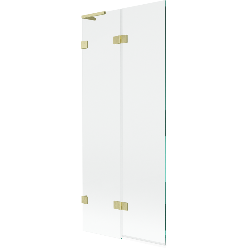 Mexen Lunar L Bathtub Screen 2-panel Left 80 x 150 cm, Transparent, Brushed Gold - 897L-080-100-55-00-L