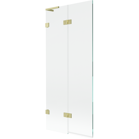 Mexen Lunar L Bathtub Screen 2-panel Left 80 x 150 cm, Transparent, Brushed Gold - 897L-080-100-55-00-L